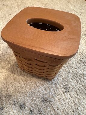 Longaberger Woven Tissue Box Cover in Light Brown